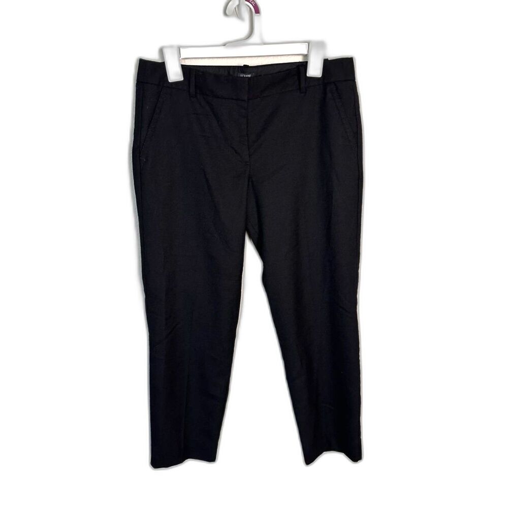 J Crew Factory Skimmer Pants Black Wool Blend Trousers 8 Ankle Cropped City Fit - Picture 1 of 7